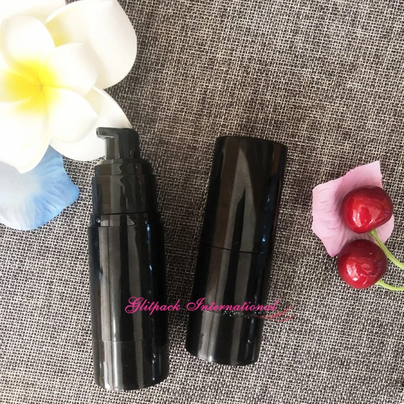 15ml 30ml airless black bottle