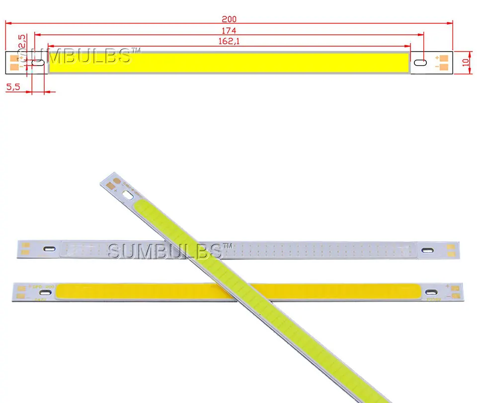 20cm 10W 12V cob led strip bar lights 1000LM car lamp bulb (1)