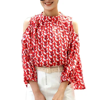 Cosy O Neck Long Sleeve Women's Shirt Shoulder Chiffon Womens Tops and blouses Korean Print Sexy Hollow Out Chiffon harajukuB
Cosy O Neck Long Sleeve Women's Shirt Shoulder Chiffon Womens Tops and blouses Korean Print Sexy Hollow Out Chiffon harajukuB