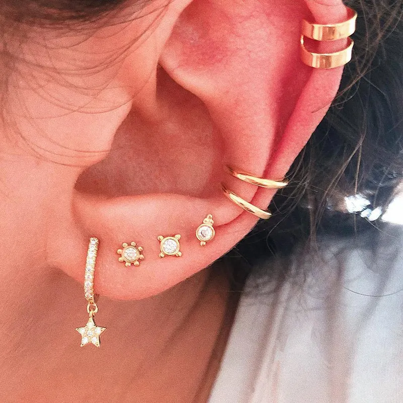 5 Pcs/Set Fashion Women Pentagram Star Sun Flower Round Gold Pendant Crystal Stud Earrings Set Shiny Party Jewelry Accessories
5 Pcs/Set Fashion Women Pentagram Star Sun Flower Round Gold Pendant Crystal Stud Earrings Set Shiny Party Jewelry Accessories