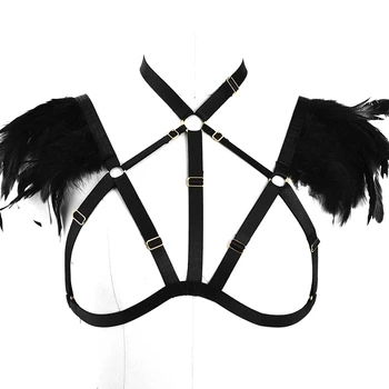 Body Cage Sexy Tops Feather Bra Bondage Black Tops Bra for Women Plus Elastic Goth Eritic Festival Halloween Dance Cosplay Wear
Body Cage Sexy Tops Feather Bra Bondage Black Tops Bra for Women Plus Elastic Goth Eritic Festival Halloween Dance Cosplay Wear