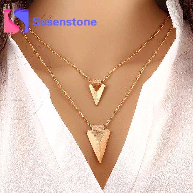 2019 Women Gold Color Double Layer Arrow pendant Chains Statement Necklaces Women Chokers Jewelry Bijoux Accessories Wholesale
2019 Women Gold Color Double Layer Arrow pendant Chains Statement Necklaces Women Chokers Jewelry Bijoux Accessories Wholesale