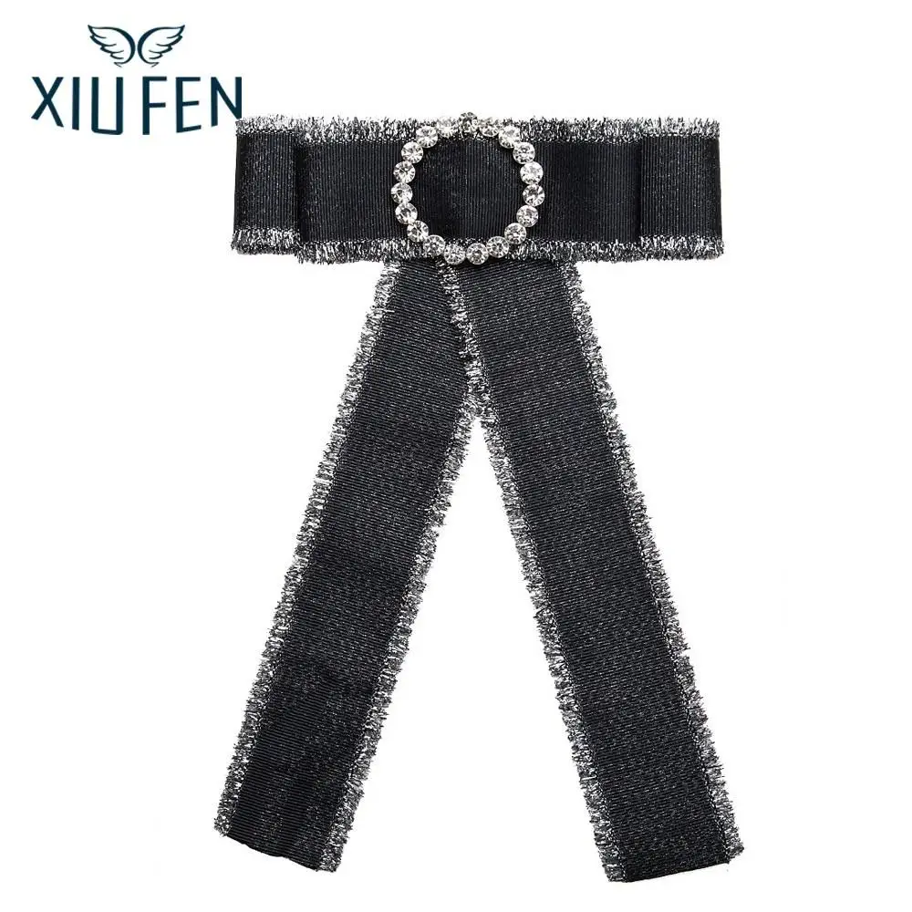 XIUFEN Brooch Corsage Women Multi-layered Bowknot Round Alloy Inlaid Rhinestone Clothing Ornament Valentine's Day Gift | Украшения и