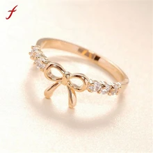 Estilo coreano Venta caliente joyería para la cabeza mujeres niñas Simple Crysta arco forma anillos oro plata(China)