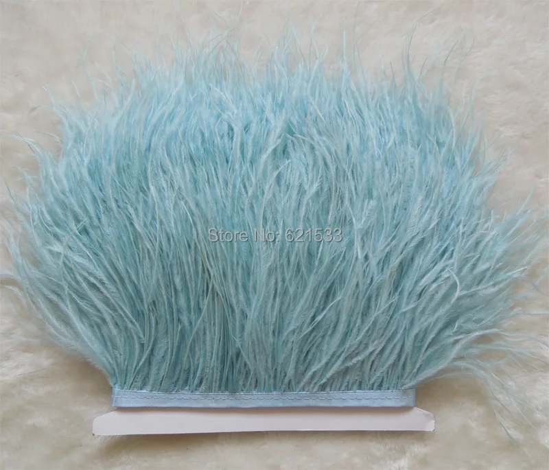 Light Blue Ostrich Fringe,10yards/lot-Ostrich feather Trim,Ostrich trimming on Satin Header 5-6inches in width
Light Blue Ostrich Fringe,10yards/lot-Ostrich feather Trim,Ostrich trimming on Satin Header 5-6inches in width
