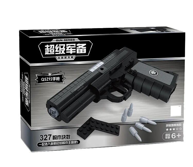 22514 327Pcs Qsz92 Semi Automatic Pistol Arms Model 1:1 Black Gun Building Block Brick Toy
22514 327Pcs Qsz92 Semi Automatic Pistol Arms Model 1:1 Black Gun Building Block Brick Toy