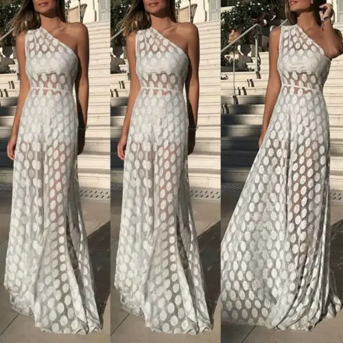 New Fashion Women's Asymmetrical Single Shoulder High-waist Perspective Dot Long Bridesmaid Formal Wedding Party Dresses S-XL
New Fashion Women's Asymmetrical Single Shoulder High-waist Perspective Dot Long Bridesmaid Formal Wedding Party Dresses S-XL