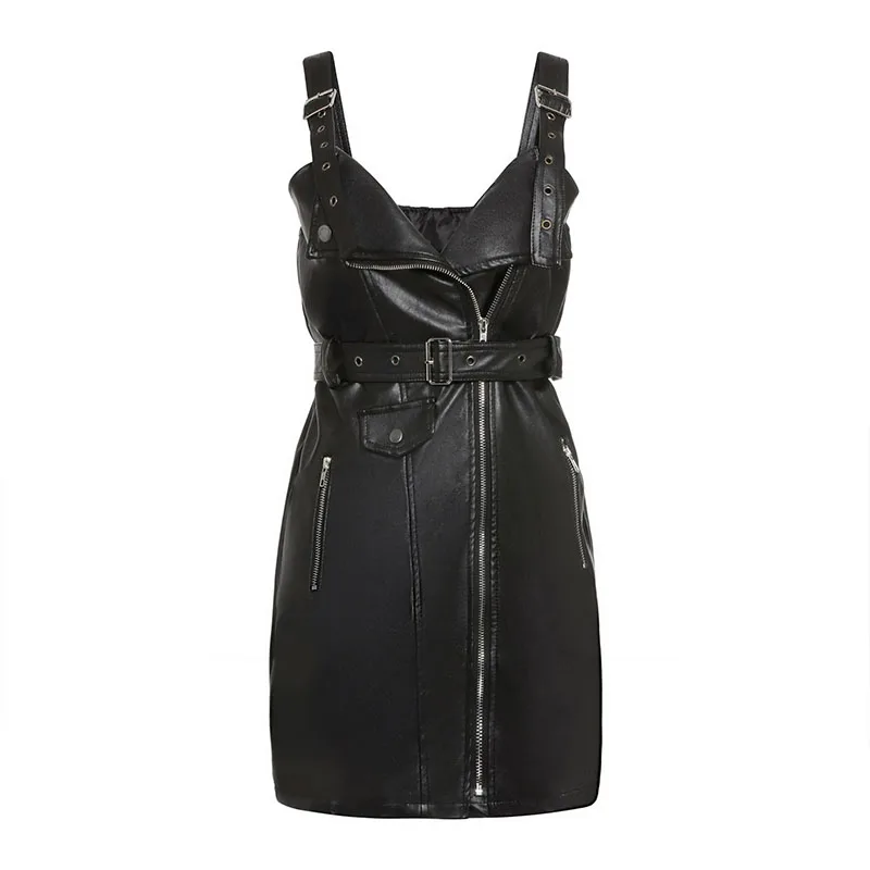 NORMOV Summer Fashion Women Dress Sexy V Neck Sleeveless Sashes PU Leather Spaghetti Strap Dress Black Pencil Dresses Plus Size
NORMOV Summer Fashion Women Dress Sexy V Neck Sleeveless Sashes PU Leather Spaghetti Strap Dress Black Pencil Dresses Plus Size
