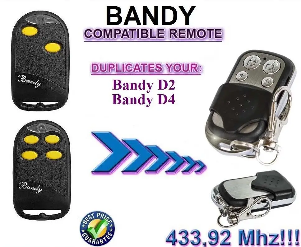 For BANDY D2 BANDY D4 remote control High quality 433.92Mhz