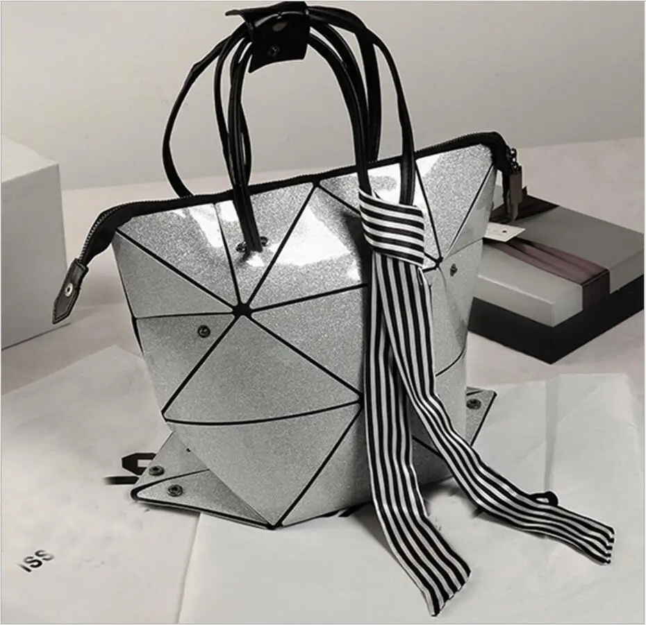

Matte Designer Handbag Female Folded Ladies Geometric Plaid Bag Fashion Casual Tote Women Handbag Mochila Shoulder Bag Bao