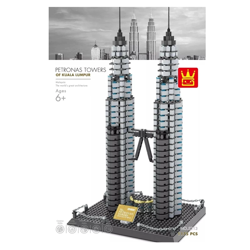 WANGE Architecture Petronas Twin Towers Building Blocks Sets City Bricks Classic Skyline Model Kids Toys Compatible
WANGE Architecture Petronas Twin Towers Building Blocks Sets City Bricks Classic Skyline Model Kids Toys Compatible