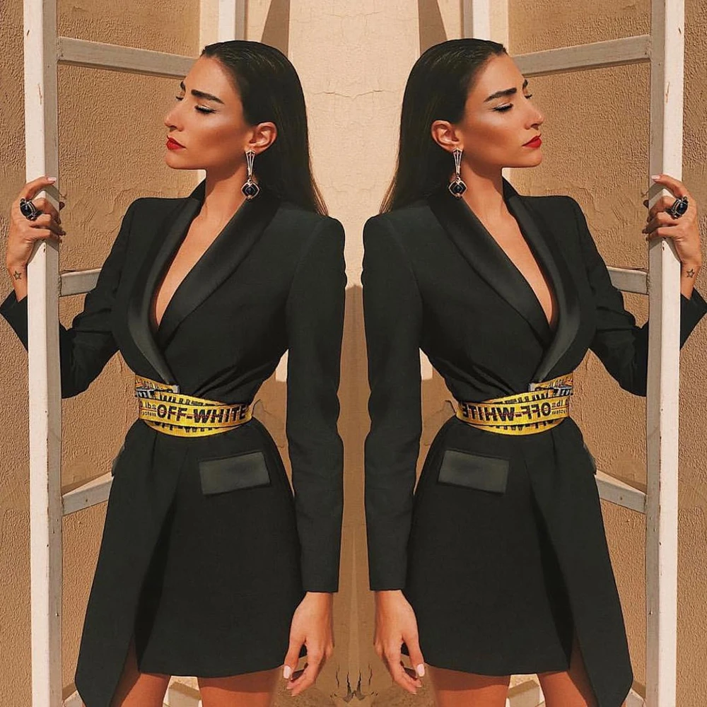 Sexy Long Sleeve Black With Gold Sashes V Neck Celebrity Club Fashion 2019 New Women Vestidos Verano Pocket Button Wholesale
Sexy Long Sleeve Black With Gold Sashes V Neck Celebrity Club Fashion 2019 New Women Vestidos Verano Pocket Button Wholesale