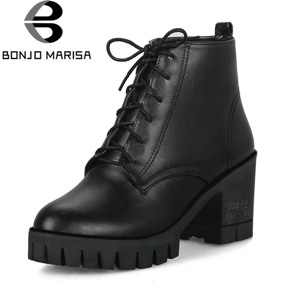 BONJOMARISA Large Size 35-43 Youthful Platform Ankle Boots Autumn Winter 2019 Black lace-up Fur High Heels Shoes Woman
BONJOMARISA Large Size 35-43 Youthful Platform Ankle Boots Autumn Winter 2019 Black lace-up Fur High Heels Shoes Woman