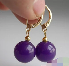 hj 00602 12MM round purple jade bead dangle earring 14K
hj 00602 12MM round purple jade bead dangle earring 14K