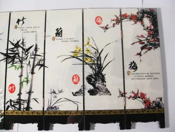 Desk decorative chinese Lacquer ware painting-Mei, orchid,bamboo,chrysanthemum folding screen
Desk decorative chinese Lacquer ware painting-Mei, orchid,bamboo,chrysanthemum folding screen