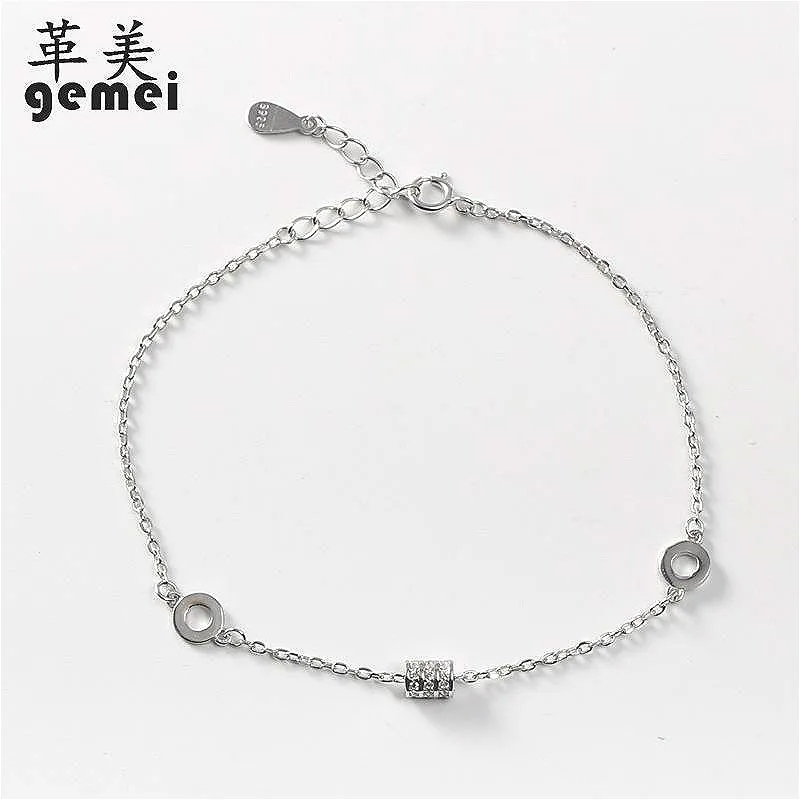 Gemei 100% 925 Sterling Silver Cubic Zirconia Round Roller Charm Bracelets For Women Simple Fashion Party Jewelry
Gemei 100% 925 Sterling Silver Cubic Zirconia Round Roller Charm Bracelets For Women Simple Fashion Party Jewelry