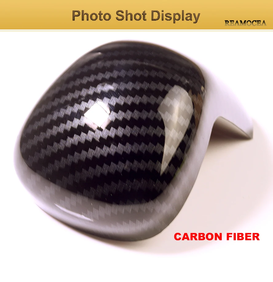 Reamocea Car Interior Carbon Fiber Texture Gear Shift Knob Frame Cover Trim Fit For Toyota Camry 2018 (9)