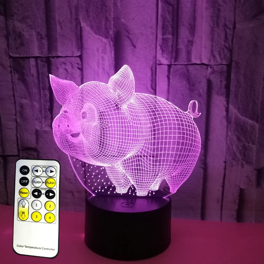 Decorations Bedside Baby 3D Visual 7 Color Changing Table Lamp For Kids Illusion Night Light Control Lovely Pig Shape USB
Decorations Bedside Baby 3D Visual 7 Color Changing Table Lamp For Kids Illusion Night Light Control Lovely Pig Shape USB