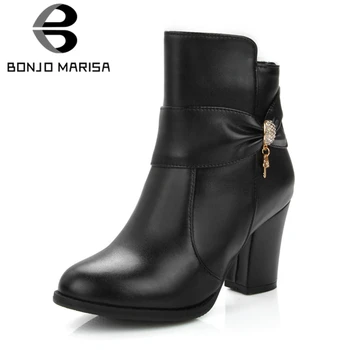 BONJOMARISA 2020 Winter Plus Size 32-48 Elegant Black Ankle Boots Women butterfly-knot Warm Fur Boots High Heels Shoes Woman
BONJOMARISA 2020 Winter Plus Size 32-48 Elegant Black Ankle Boots Women butterfly-knot Warm Fur Boots High Heels Shoes Woman