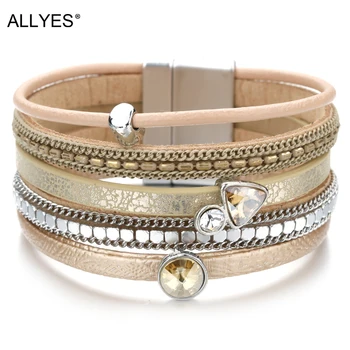 ALLYES Multilayer Bracelets For Women Fashion 2020 Crystal Charm Handmade Wide Leather Bracelet Female Jewelry
ALLYES Multilayer Bracelets For Women Fashion 2020 Crystal Charm Handmade Wide Leather Bracelet Female Jewelry