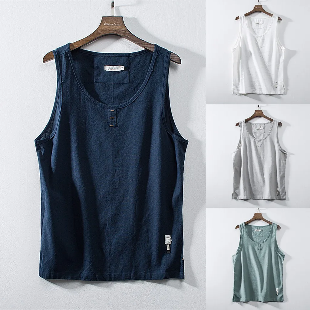 JAYCOSIN Men's Fashion Cotton Linen Solid Color Sleeveless Retro Vest gym tank top mens clothing ropa hombre punisher 75
JAYCOSIN Men's Fashion Cotton Linen Solid Color Sleeveless Retro Vest gym tank top mens clothing ropa hombre punisher 75