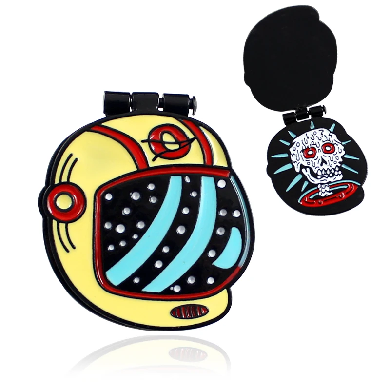 Flip Cover Yellow Astronaut Helmet Metal Enamel Brooch Terror White Skeleton Skull Badge Pin Unique Trendy Costume Jewelry Gift
Flip Cover Yellow Astronaut Helmet Metal Enamel Brooch Terror White Skeleton Skull Badge Pin Unique Trendy Costume Jewelry Gift