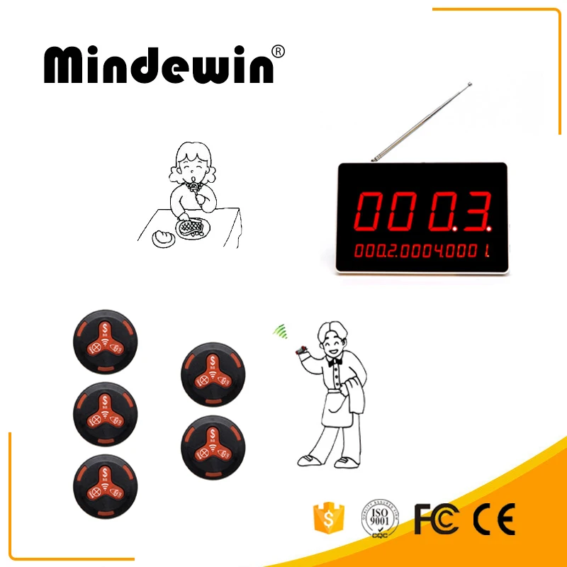 Mindewin Electronic Restaurant Table Number LED Display And 5PCS Black Call Button Wireless Call System Receiver Display
Mindewin Electronic Restaurant Table Number LED Display And 5PCS Black Call Button Wireless Call System Receiver Display