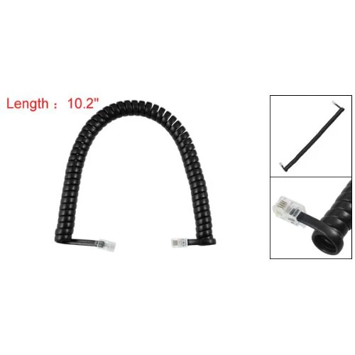 

JFBL Hot sale 9.3" Black RJ9 Telephone Phone Modem Coil Line Cord Cable