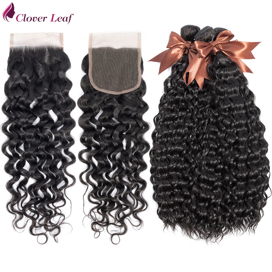 Human Bundles With Closure Brazilian Hair Weave Water Wave Hair Bundles With Closure 3 Bundles Clover Leaf Remy Hair Extension
Human Bundles With Closure Brazilian Hair Weave Water Wave Hair Bundles With Closure 3 Bundles Clover Leaf Remy Hair Extension
