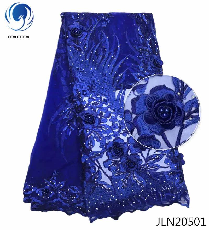 BEAUTIFICAL Blue african lace fabrics Fashion elegant 3d appliques tulle mesh lace fabric with beads/stones french lace JLN205
BEAUTIFICAL Blue african lace fabrics Fashion elegant 3d appliques tulle mesh lace fabric with beads/stones french lace JLN205
