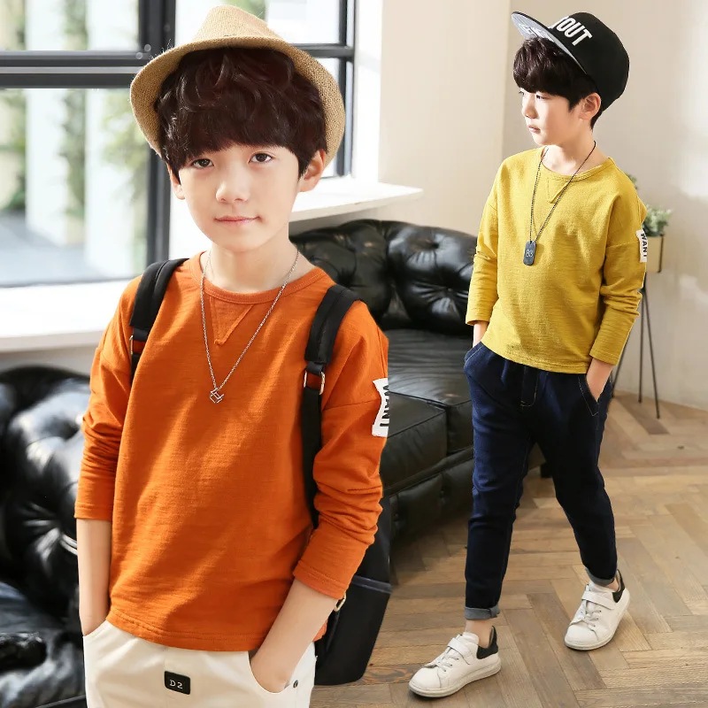 Boy Clothing Kids Spring Autumn Tops Children T-shirts for Baby Boys long sleeve t shirts 2019 Size110~160 solid
Boy Clothing Kids Spring Autumn Tops Children T-shirts for Baby Boys long sleeve t shirts 2019 Size110~160 solid