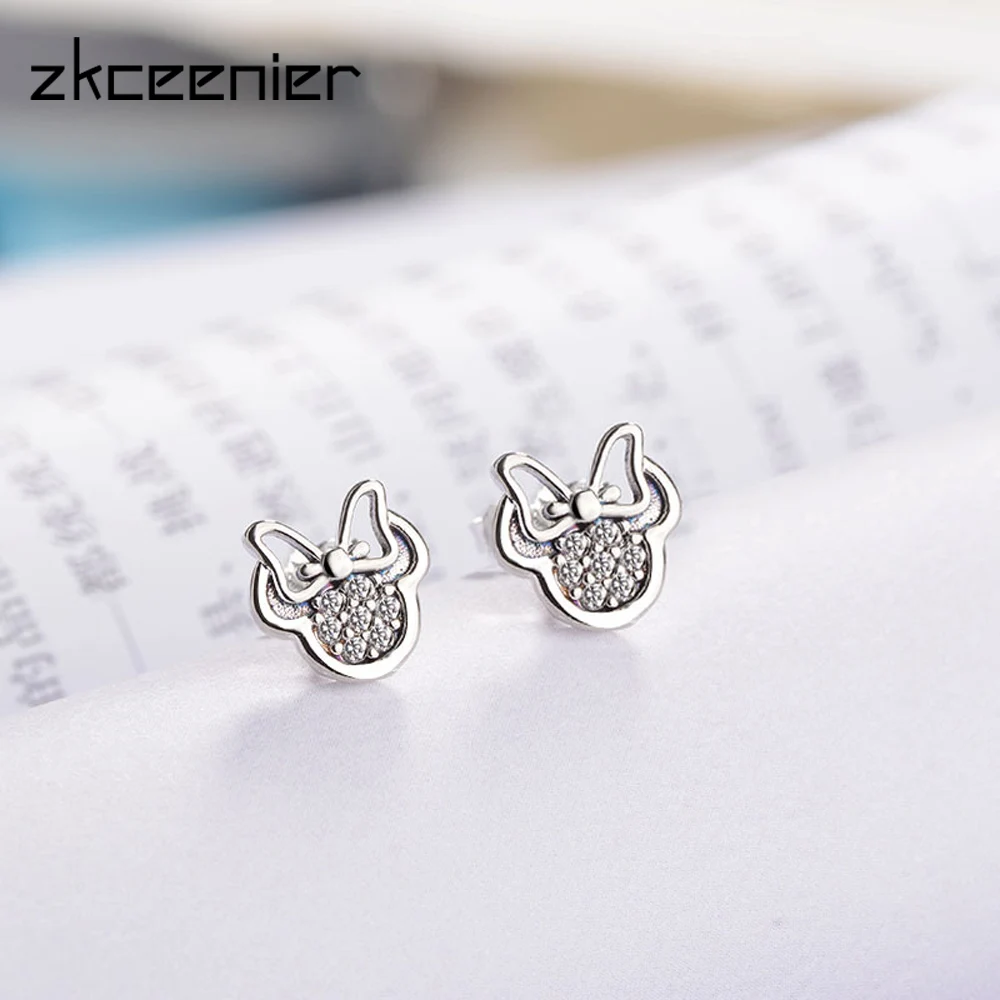 Silver Color Mickey Shape Sparkling Minnie Charm Brand Stud Earrings Fashion Crystal Earring For Woman Jewelry Best Gifts
Silver Color Mickey Shape Sparkling Minnie Charm Brand Stud Earrings Fashion Crystal Earring For Woman Jewelry Best Gifts