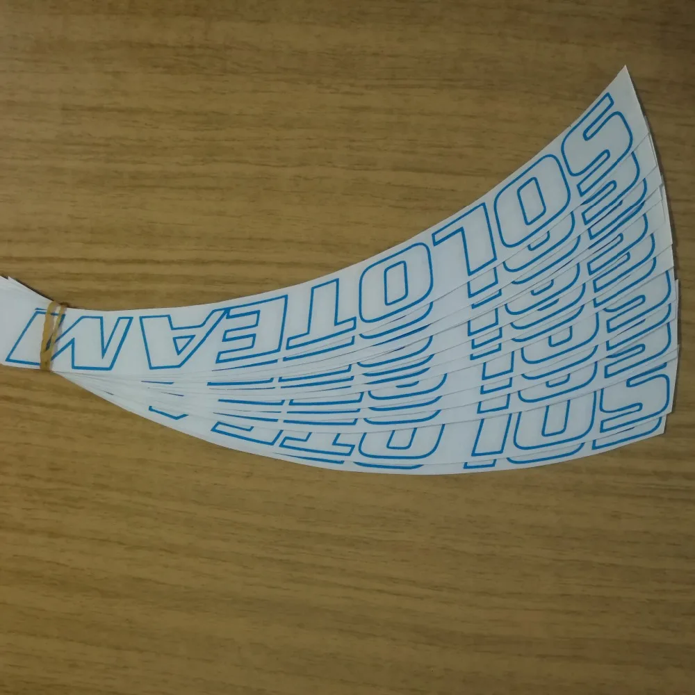 SOLOTEAM brand sticker have white/black/red/yellow/bule/green/orange/pink/sliver and more color 12pcs and 1 pair carbon wheeels
SOLOTEAM brand sticker have white/black/red/yellow/bule/green/orange/pink/sliver and more color 12pcs and 1 pair carbon wheeels