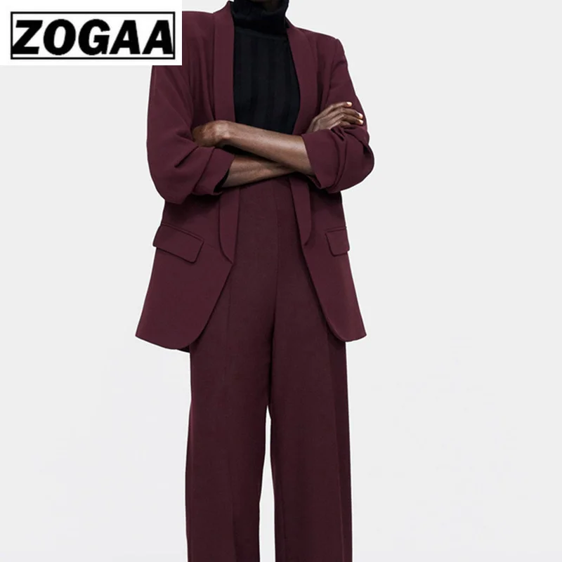 ZOGGA Europe and the United States single autumn and winter female dark red drape slim ladies blazer
ZOGGA Europe and the United States single autumn and winter female dark red drape slim ladies blazer