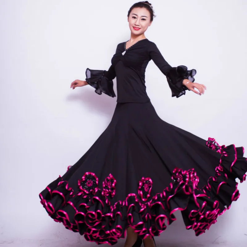 Women's Ballroom Dance Competition Skirt Lady's High Quality Black Tango Waltz Dancing Skirts
Women's Ballroom Dance Competition Skirt Lady's High Quality Black Tango Waltz Dancing Skirts