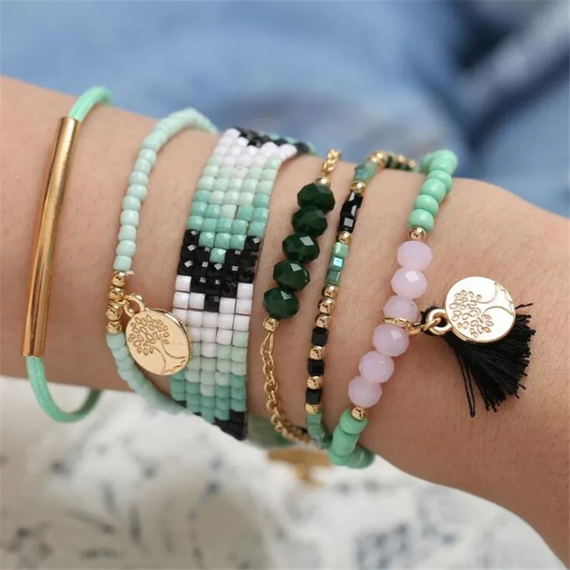 DIEZI Bohemian Summer Beach Beaded Bracelet Sets Women Girls Handmade Tassel Tree Of Life Chain Bracelets Jewelry Christmas Gift
DIEZI Bohemian Summer Beach Beaded Bracelet Sets Women Girls Handmade Tassel Tree Of Life Chain Bracelets Jewelry Christmas Gift