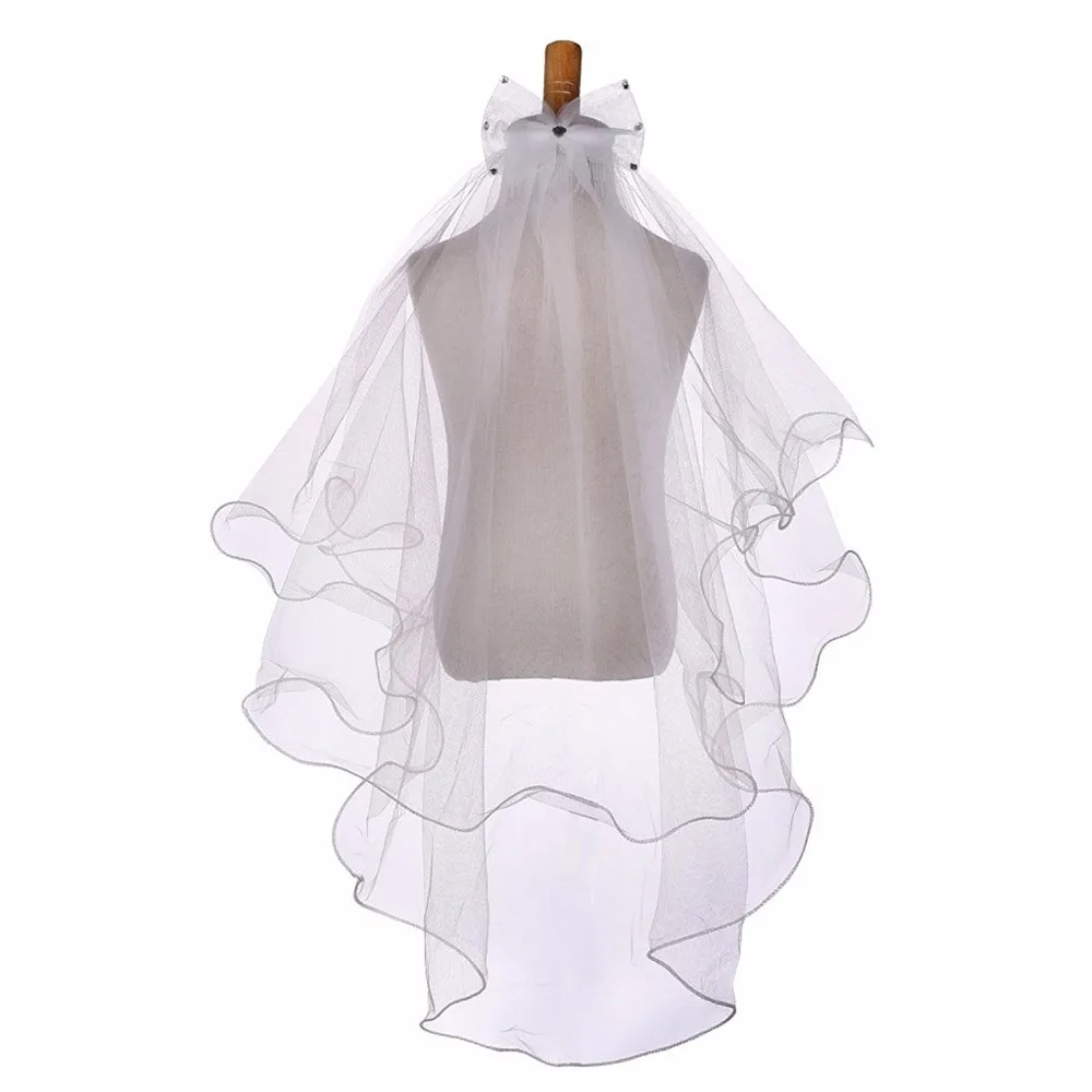 Flower kids Girls White Catholic Religious First Communion Veil Headband with Bow Long Party Bridesmaid Wedding Supplies | Детская