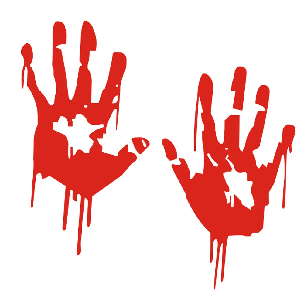 Image Zombie Bloody Hands Print Fun Vinyl Car Sticker Motorcycle Window Decal Accessories Red