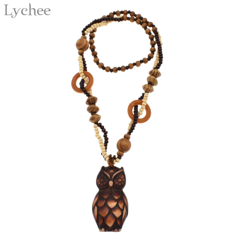 Lychee Trendy Bohemian Wood Beads Sweater Necklace Unisex Owl Shape Necklace Women Men Pendant Necklaces Gifts
Lychee Trendy Bohemian Wood Beads Sweater Necklace Unisex Owl Shape Necklace Women Men Pendant Necklaces Gifts
