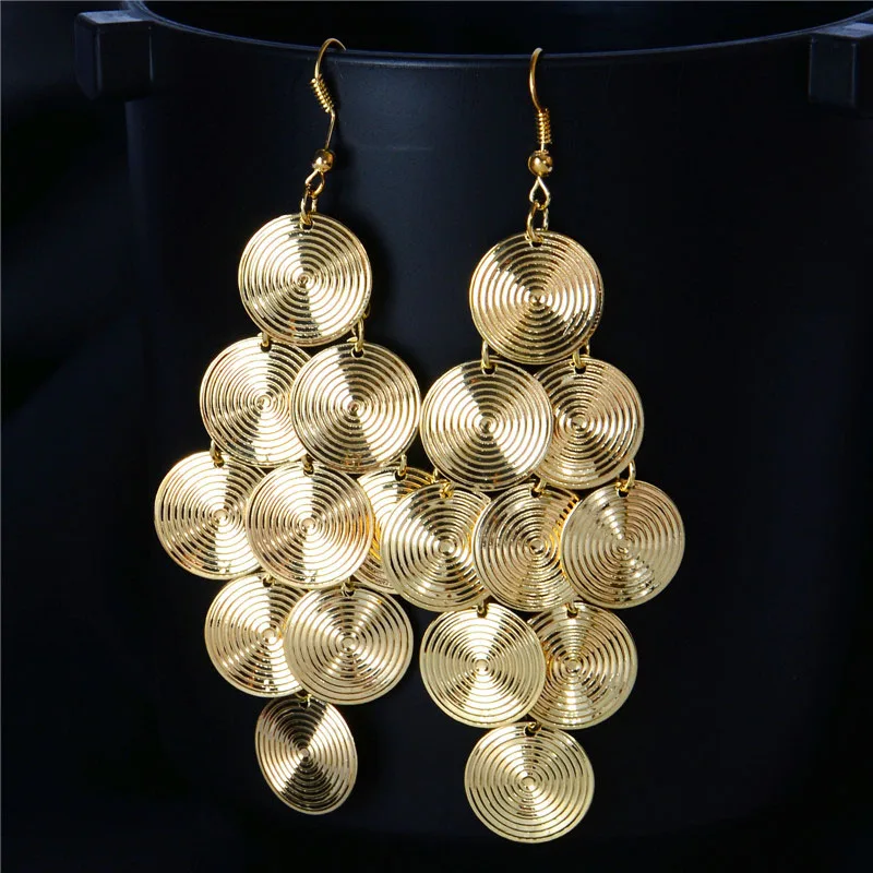 SHUANGR Bohemia accessories gold color cutout long drop bohemia elegant Women earrings Factory Wholesale boucle d'oreille
SHUANGR Bohemia accessories gold color cutout long drop bohemia elegant Women earrings Factory Wholesale boucle d'oreille