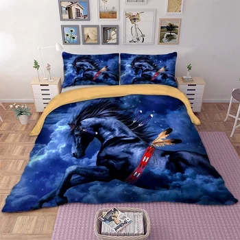 Fashion 3D Blue Horse Digital Print Bedding Set Duvet cover + pillowcase 2/3 pcs Bed Set
Fashion 3D Blue Horse Digital Print Bedding Set Duvet cover + pillowcase 2/3 pcs Bed Set