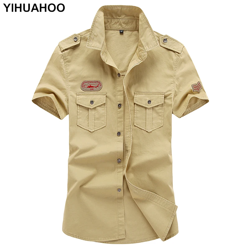 YIHUAHOO Casual Dress Shirt Men 5XL 6XL Summer Short Sleeve Air Force One Military Army Pilot Cotton Khaki Shirt For Men CP-8520
YIHUAHOO Casual Dress Shirt Men 5XL 6XL Summer Short Sleeve Air Force One Military Army Pilot Cotton Khaki Shirt For Men CP-8520
