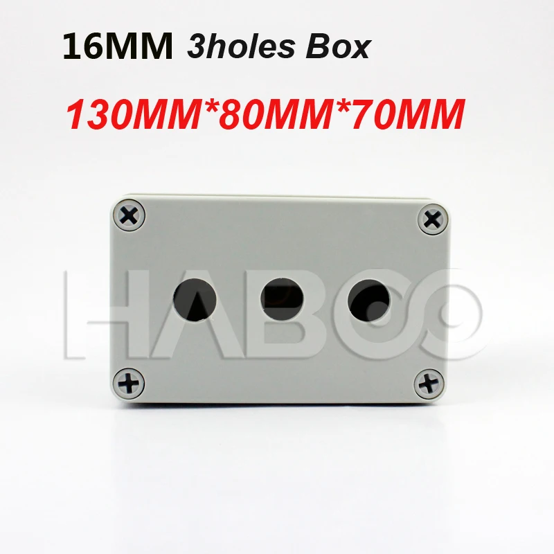 1pcs packing dia.16mm waterproof electrical box 130*82*70 control switch box 3holes
1pcs packing dia.16mm waterproof electrical box 130*82*70 control switch box 3holes