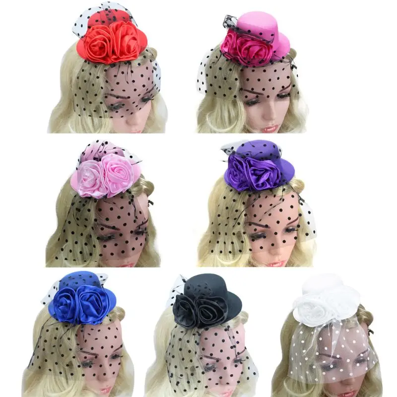 Fascinator Flower Top Hat Mesh Wave Point Veil Hair Clips Bridal Party Barrettes Cocktail Elegant Hair Clips Women Girls
Fascinator Flower Top Hat Mesh Wave Point Veil Hair Clips Bridal Party Barrettes Cocktail Elegant Hair Clips Women Girls