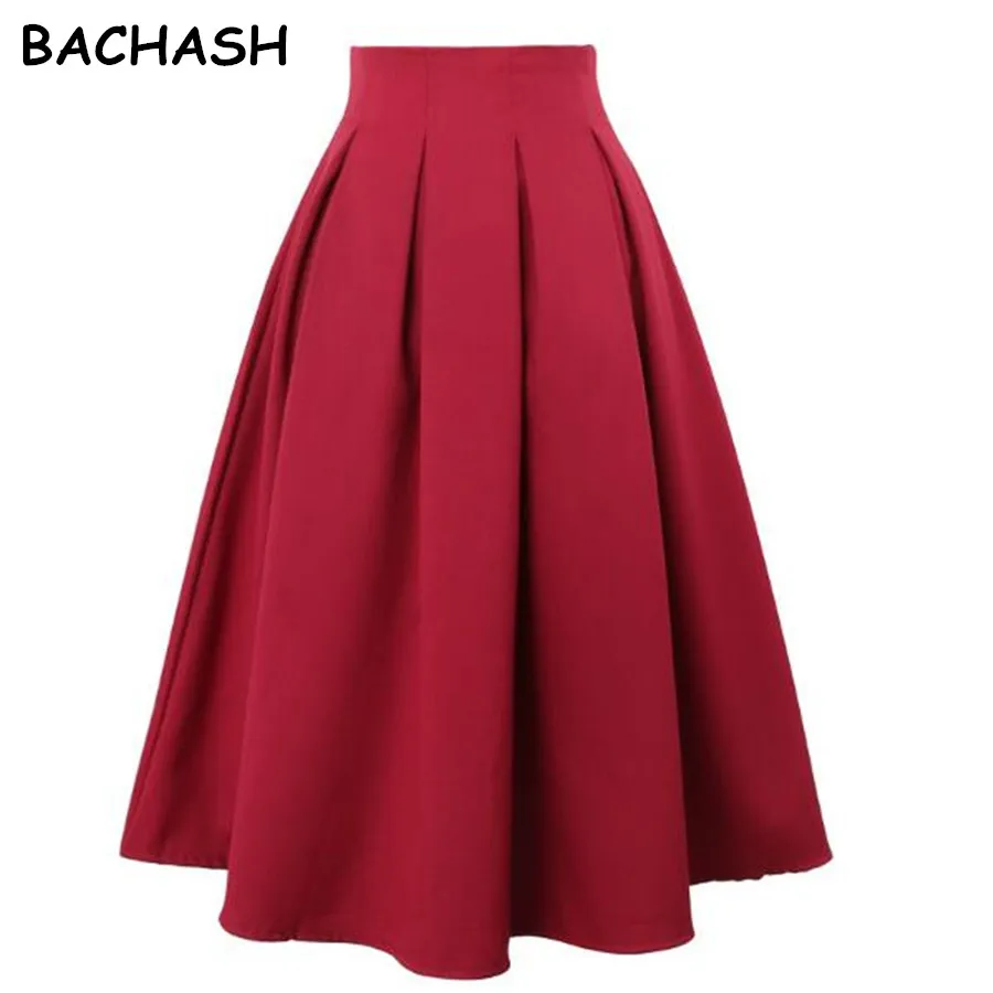 Bachash Women Pleated Skirts 2018 Spring Summer Vintage High Waist Knee Length Office Workwear Flared Tutu Solid Ball Gown Skirt
Bachash Women Pleated Skirts 2018 Spring Summer Vintage High Waist Knee Length Office Workwear Flared Tutu Solid Ball Gown Skirt
