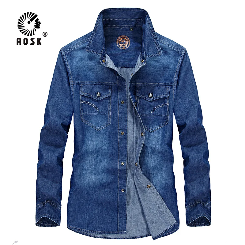 Spring and Autumn Men's Denim Thin Shirt Long Sleeve Soft Washed Two Pockets Slim Jeans Denim Shirt Men's Tops
Spring and Autumn Men's Denim Thin Shirt Long Sleeve Soft Washed Two Pockets Slim Jeans Denim Shirt Men's Tops