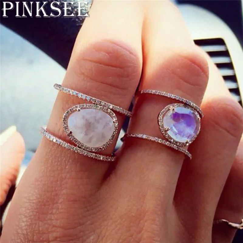 PINKSEE 1Set Finger Rings Crystal Irregular Multi-layer Natural Moonstone Rings Rose Gold Color Rings for Women
PINKSEE 1Set Finger Rings Crystal Irregular Multi-layer Natural Moonstone Rings Rose Gold Color Rings for Women