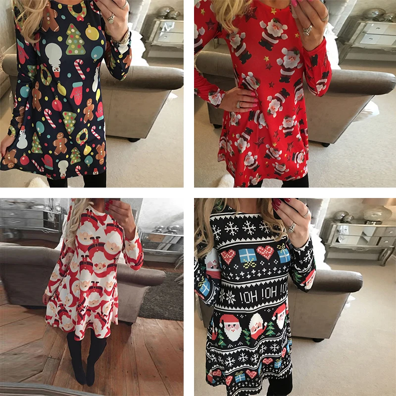 Winter Christmas Dress Women Clothes Casual Party Dress Long Sleeve Cute Print Plus Size Mini Elegant Dresses Ladies
Winter Christmas Dress Women Clothes Casual Party Dress Long Sleeve Cute Print Plus Size Mini Elegant Dresses Ladies