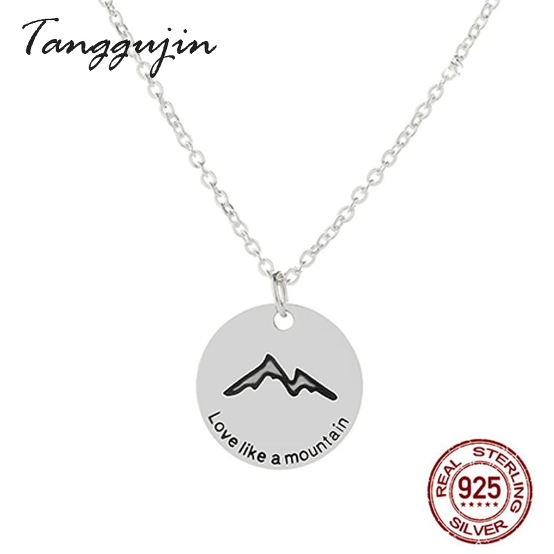 Couple Necklace 925 Sterling Silver Love Like A Mountain Simple Pendant Necklaces For Lovers Women Men Valentine'S Gift Jewelry
Couple Necklace 925 Sterling Silver Love Like A Mountain Simple Pendant Necklaces For Lovers Women Men Valentine'S Gift Jewelry