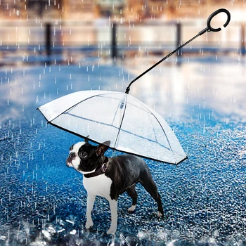 C-shaped Telescopic Handle Transparent Pet Umbrella With Dog Leashes Necklaces PE Rain Walking Tow Rope Dogs Lead Small Dog Cat
C-shaped Telescopic Handle Transparent Pet Umbrella With Dog Leashes Necklaces PE Rain Walking Tow Rope Dogs Lead Small Dog Cat